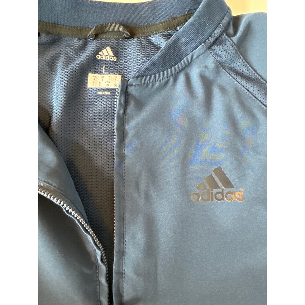 Adidas Men’s Batting Jacket Navy Blue Triple Stripe Size L - Picture 6 of 8